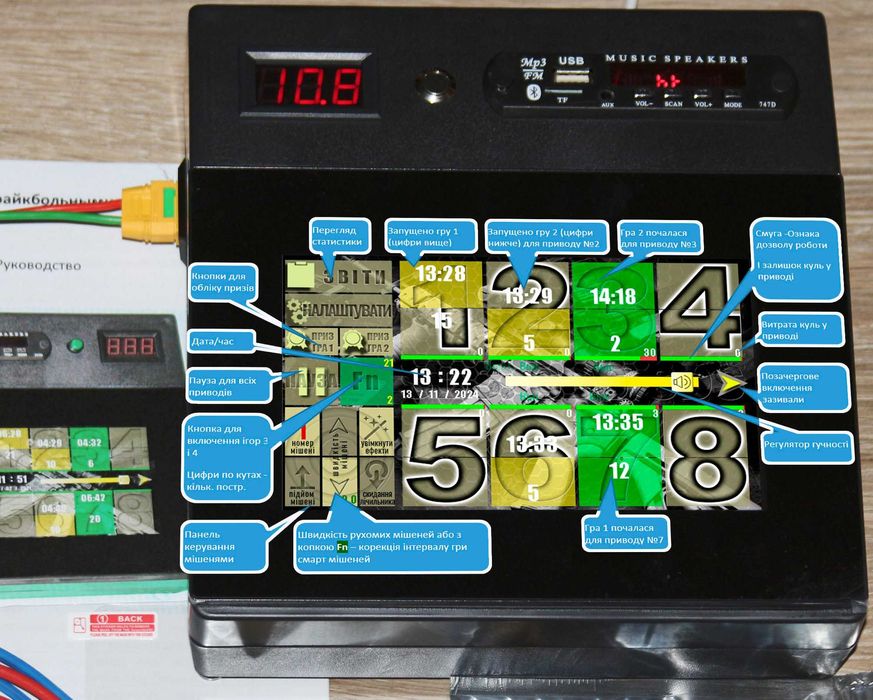 Счётчик выстрелов для тира, пульт для аттракциона v 2024