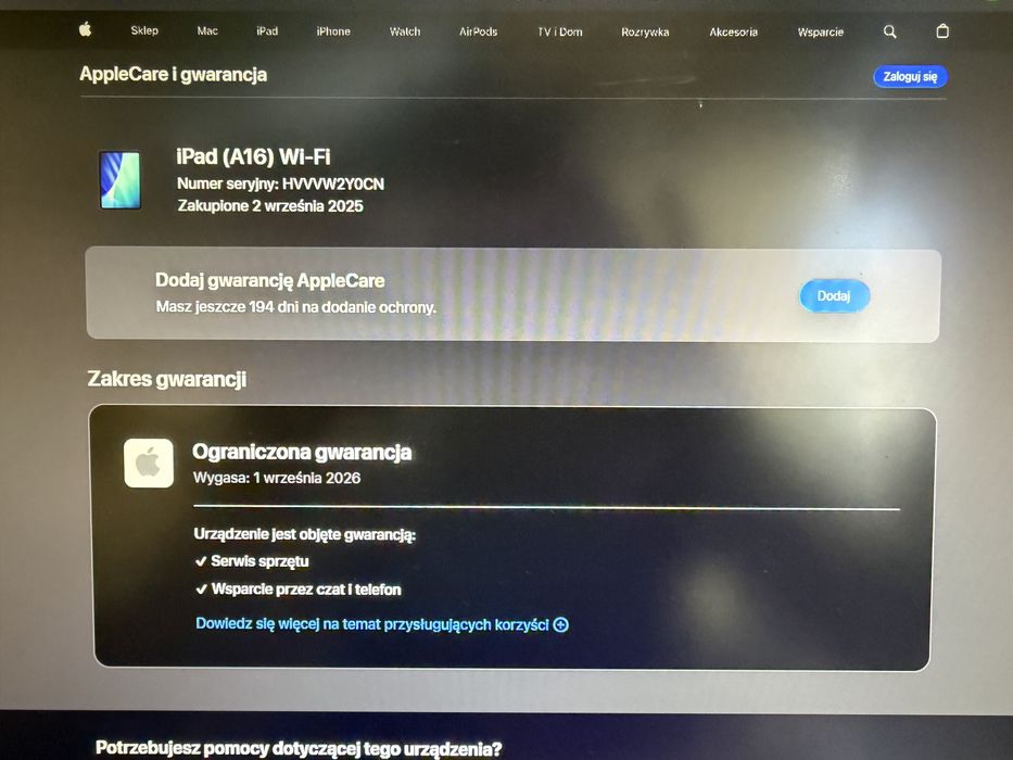 Tablet Apple iPad 11 gen /Gwaracnja