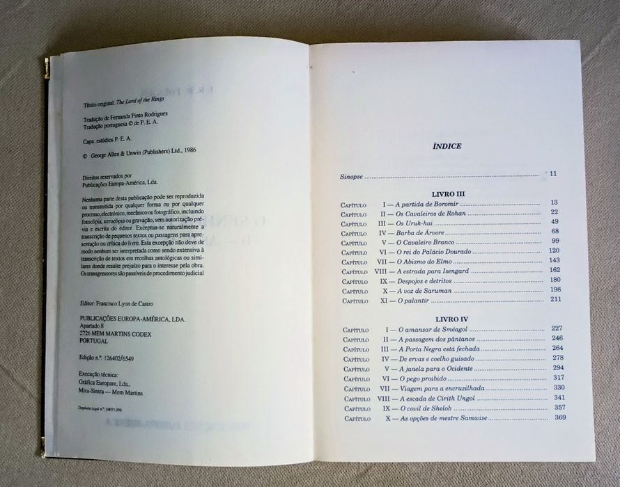 As Duas Torres e A Irmandade do Anel, de Tolkien. Ver descrição