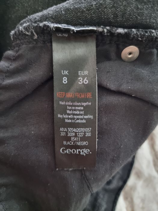 Czarne kolarki, jeans, George, 8/36