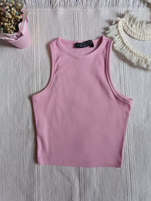 Топ в рубчик рожевий зелений primark