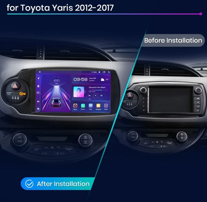 Rádio 9" android Toyota Yaris 2012 a 2017 CARPLAY WIFI GPS 2/32GB Novo
