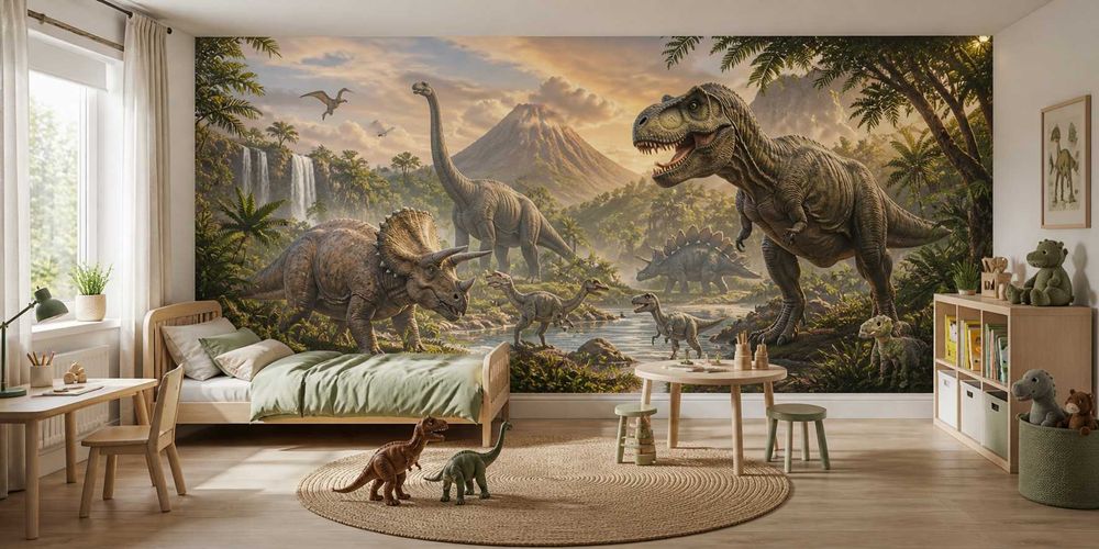 fototapeta dziecięca SAFARI ZWIERZĘTA DINOZAURY różne wzory na wymiar
