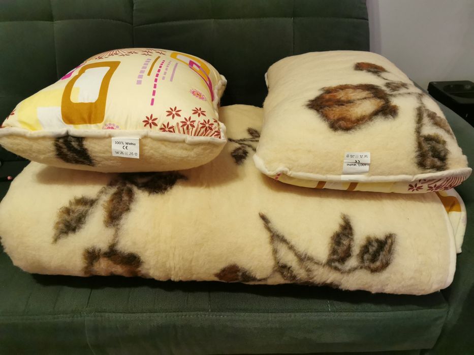 Ekskluzywny zestaw pościeli wełnianej Wooltex- Kołdra i dwie poduszki
