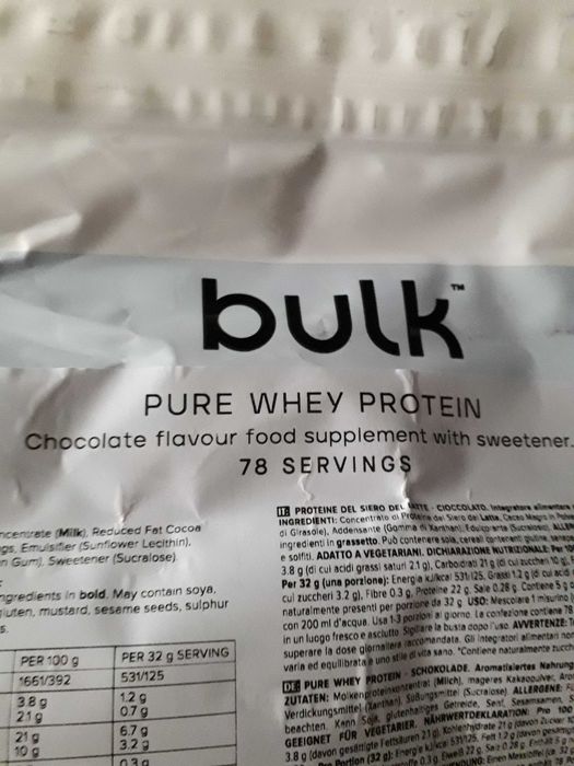 Bulk Pure Whey Protein 2.5kg novo selado