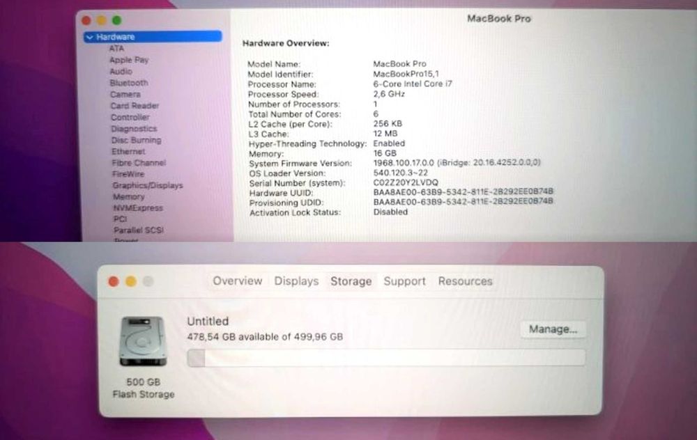 MacBook Pro 15 2019 i7 6x2.6 16gb Ідеал Стан Рідна Батарея Без Паролiв