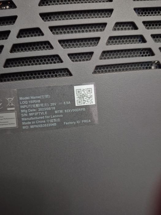 Lenovo LOQ 15 / I5-13420h / RTX 3050 95W / 16GB DDR5 5600MT/s / 512 GB SSD M.2 NVme / 15,6" 144hz IPS FreeSync