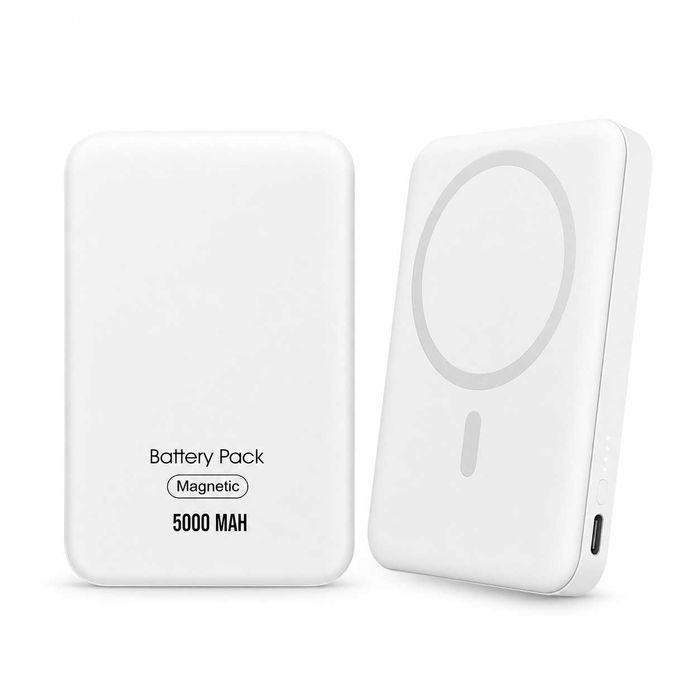 Bateria MagSafe Branca – Powerbank Magnética