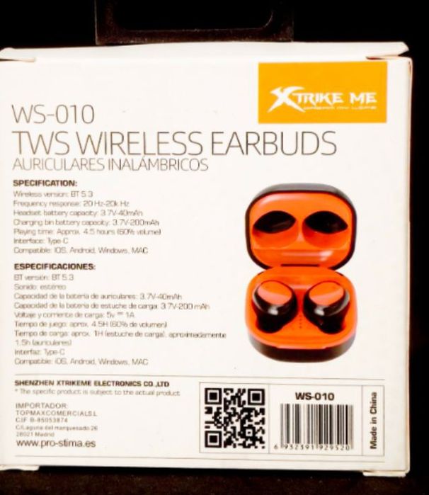 Auriculares bluetooth sem fio Xtrike Me novos em folha, nunca usados