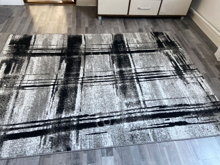 Dywan szaro biało czarny160/220