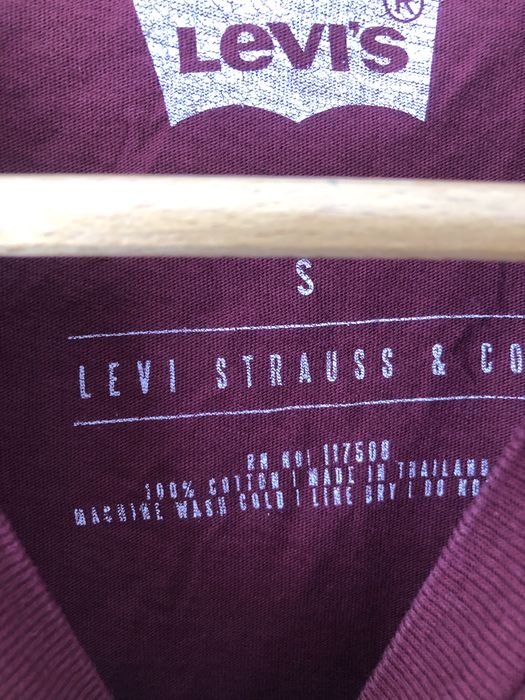 Levi Strauss & Co T-shirt bordowy, nadruk 1853, oryginalny