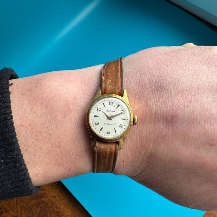 Zegarek Slava Pozłacany 17Jewels  Damski Vintage lata 70 te