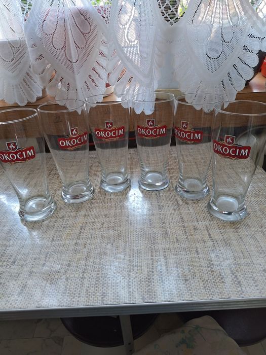 Szklanki do piwa 6 sztuk z logo Okocim