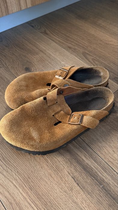 Руді замшеві Birkenstock на широку ногу в 39 розмірі