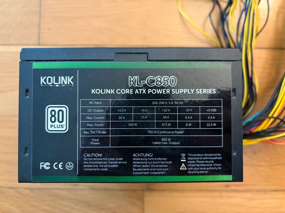 Fonte ATX Kolink 850 80 plus