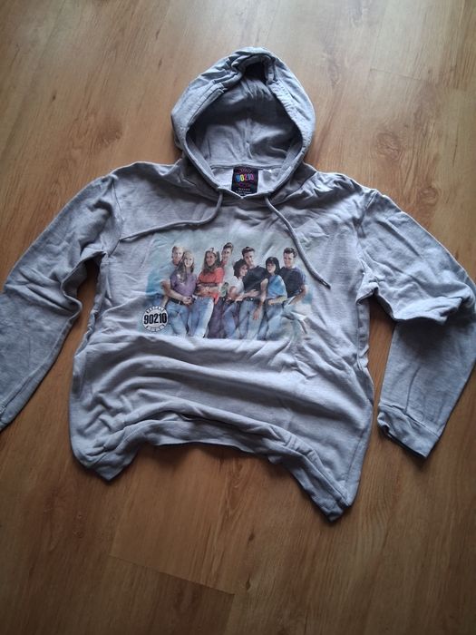 Bluza damska dziewczęca  szara z kapturem hoodie Beverly Hills 90210 36-S nadruk ,stan bardzo dobry.