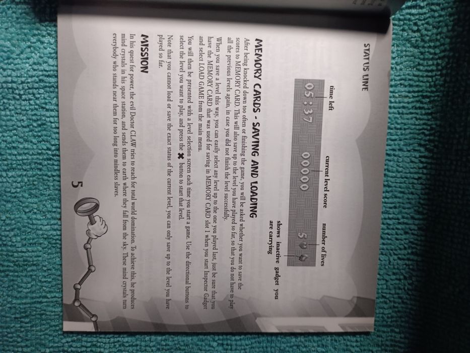 Ps1 Inspector Gadget psx psone Książeczka Manual Angielski