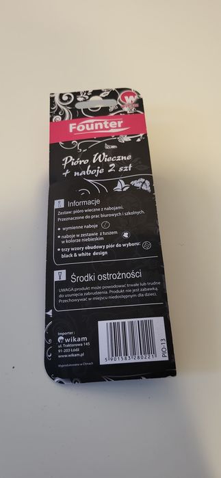 2x Pióro wieczne Wikam Founter + naboje — nowe