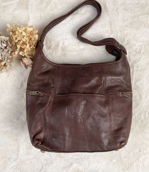 brązowa skórzana torebka mulberry vintage