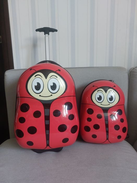 Walizka i plecak Wittchen komplet biedronka dla dzieci