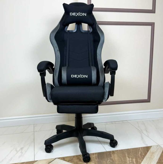 геймерське крісло з тканини з підставкою для ніг кресло игровое