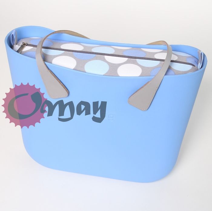 Szary organizer do OBAG STANDARD grochy niebieskie błękit wkład OMAY