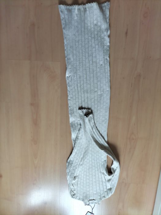 Vestido malha beje comprido Lefties novo