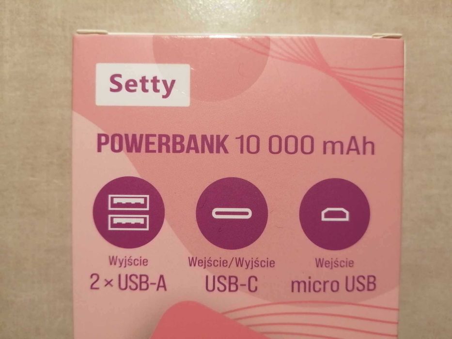 Setty POWERBANK 10000 mAh kolorowy NOWY!