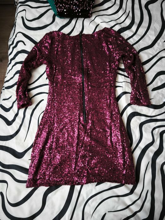 Sukienka-tunika cekiny bordo True Decadence 36