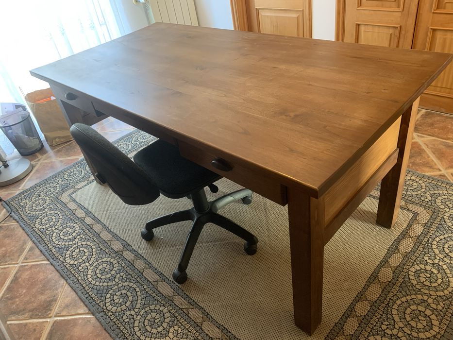 Mesa secretária Carvalho macizo