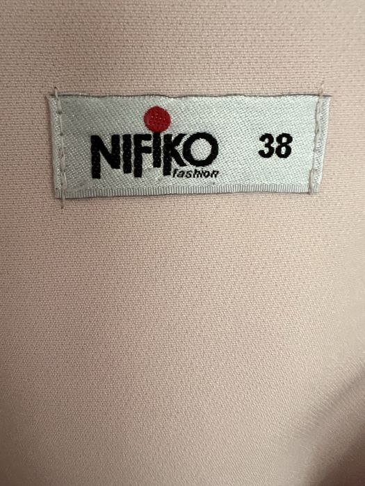 Długa suknia pudrowy róż 38