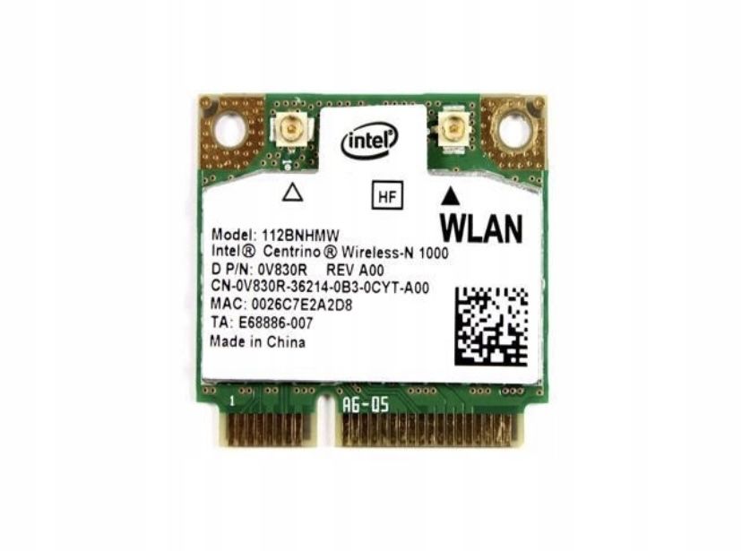 Dell wifi intel 112BNHMW V830R DP/N 0V830N