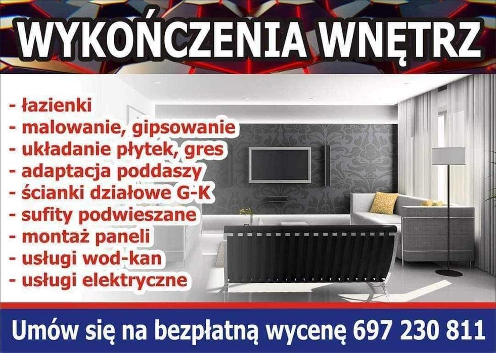 Wykończenia  wnetrz , Remont -Łazienki -WOLNE