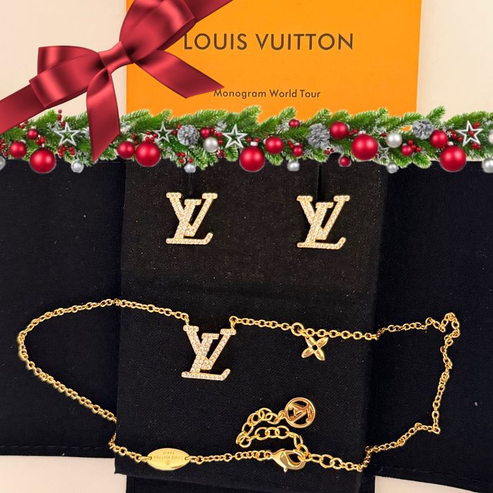 Zestaw louis vuitton kolczyki naszyjnik