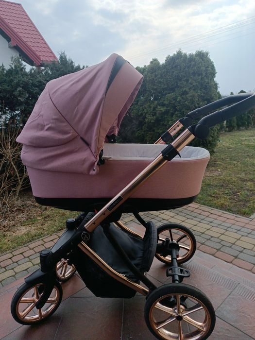 Coletto Craft gold pudrowy wózek 2w1 gondola i spacerówka