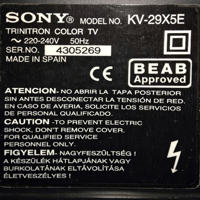 Sony Black Trinitron KV-29X5E