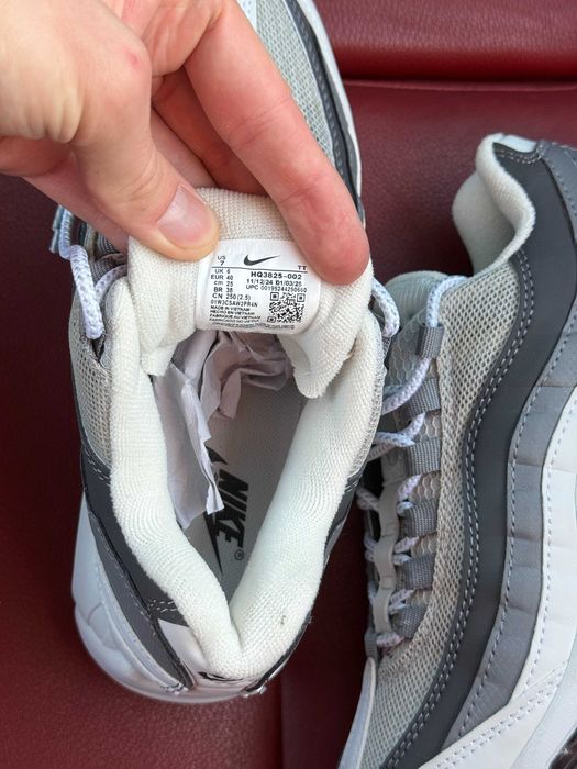 (ОПЛАТА ПІСЛЯ ОГЛЯДУ)Nike Air Max 95 Grey White Найк Аір Макс 95 Сіро-білі