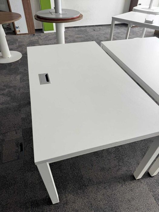 Biurko czterostanowiskowe białe 140x80 biurka bench biuro dom hotel