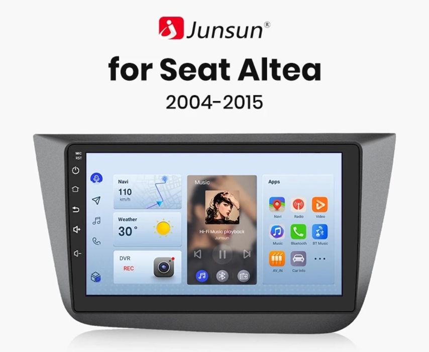 Rádio 9" android Seat Altea e Toledo CARPLAY WIFI GPS 2/32GB Novo