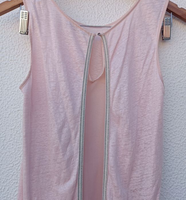 Top dois tecidos Massimo Dutti