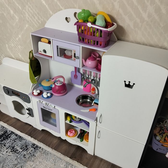 Дитяча ігрова кухня, холодильник, плита, пральна машинка, духова шафа