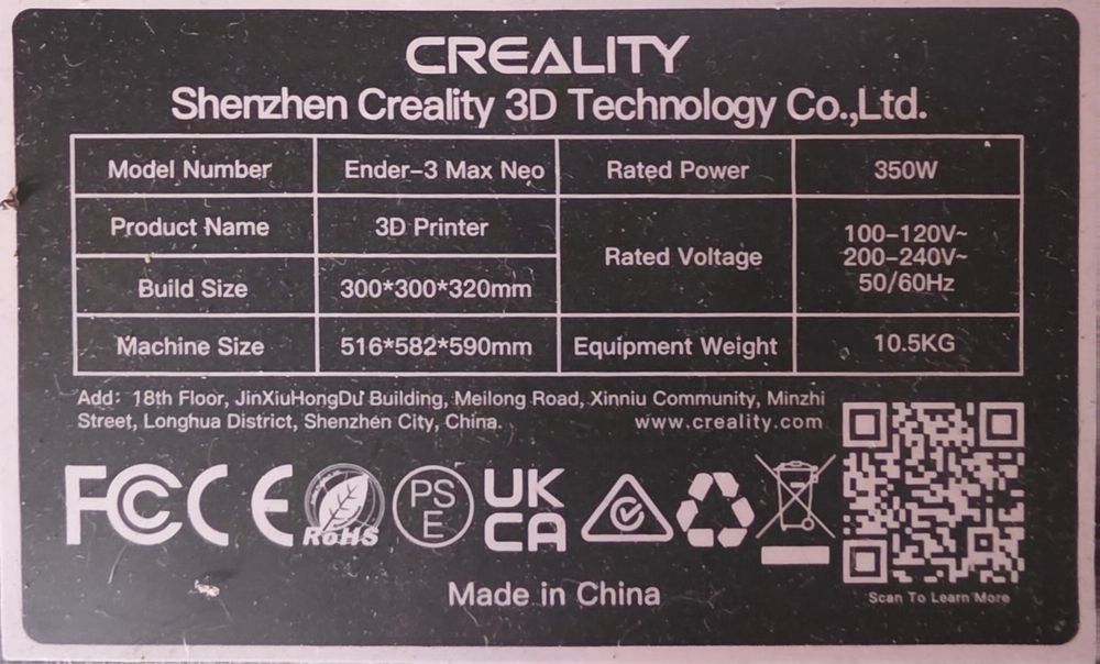 Impressora ender 3d Max Neo