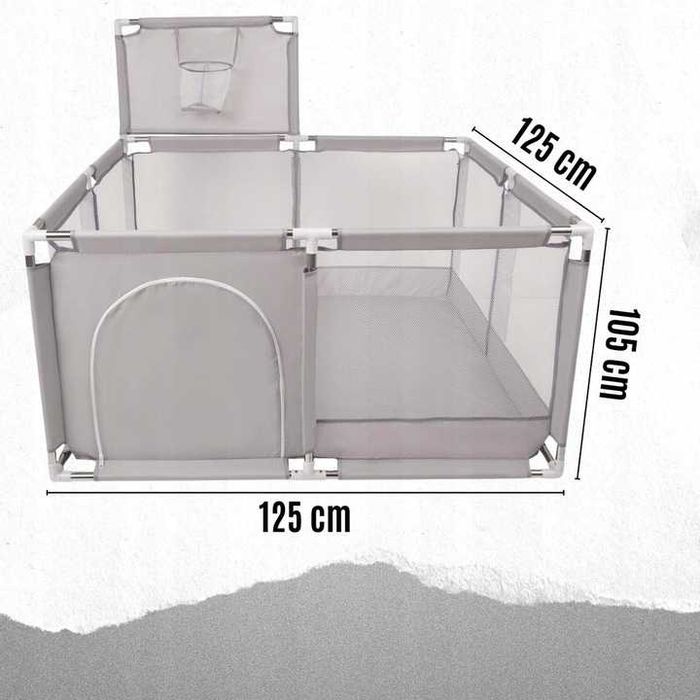 Дитячий манеж ПРЕМІУМ 126см х 126см +30 кольорових мячиків!