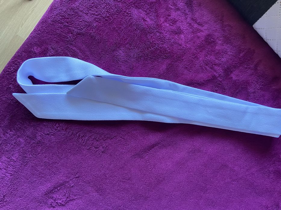 Alba dla dziewczynki szyta na zamówienie, piękne rękawki z żabotami