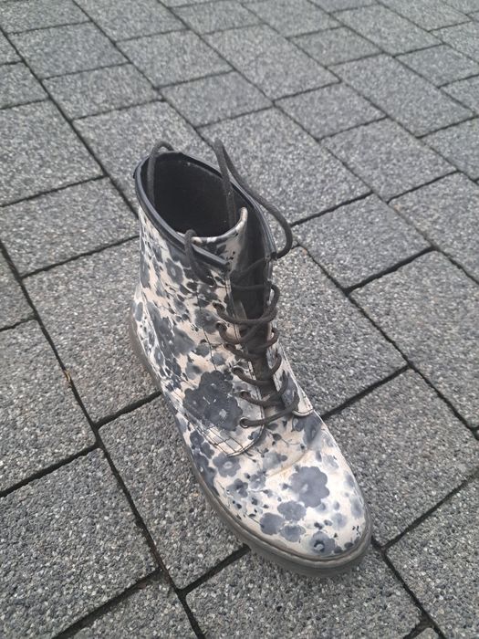 Buty  trapery  biało czarne