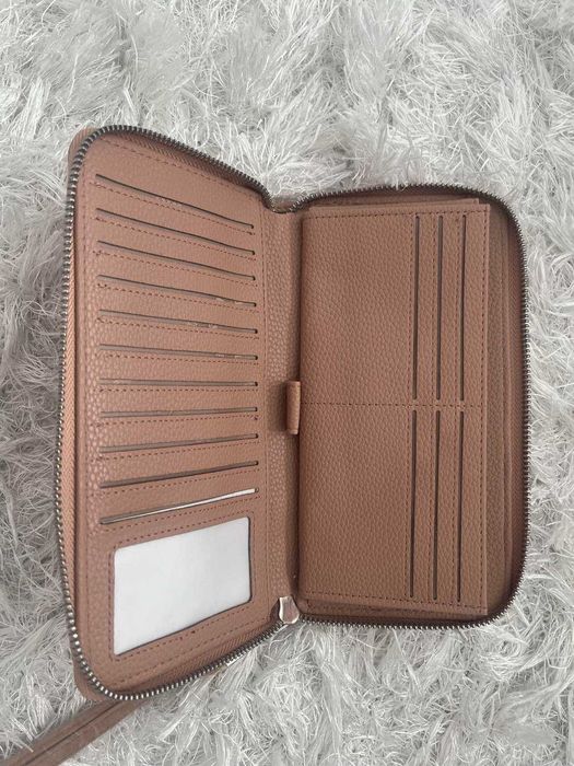 Pojemny portfel brązowy