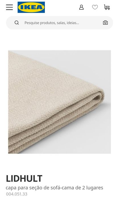 Capa sofá-cama LIDHULT IKEA branca