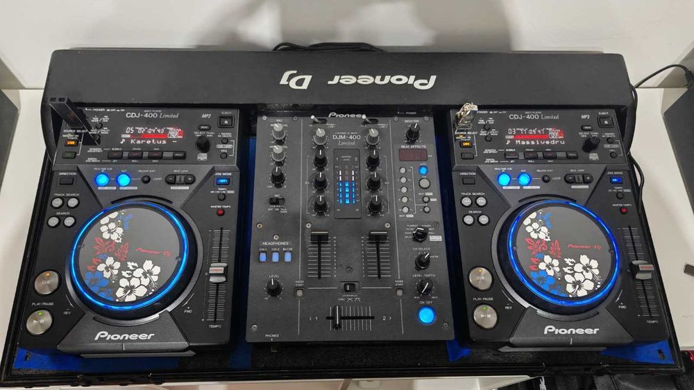 Pioneer CDJ-400 Limited + DJM-400 Limited + Case Original – Impecável