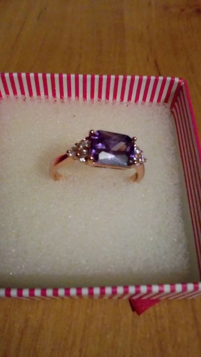 Сережки та перстень з аметистом (набір)