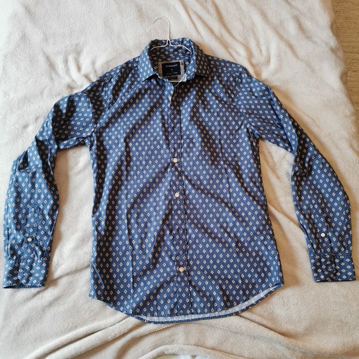 Camisa com padrão da Springfield tamanho S Custom Fit